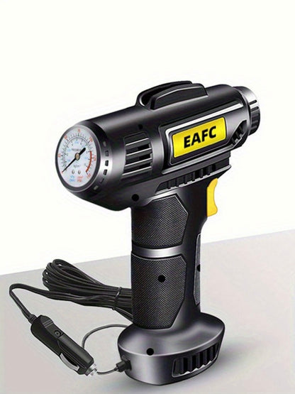 Portable air pressure compressor with LED light (various versions)